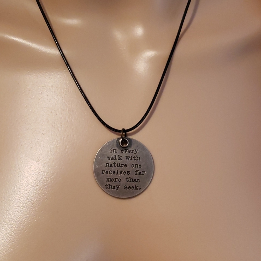 Antiqued Nature message on black cord